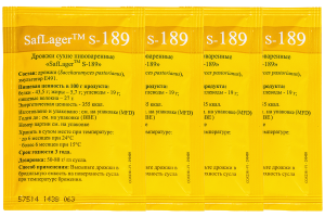 Комплект: Пивные дрожжи Fermentis "Saflager S-189", 11,5 г, 4 шт.
